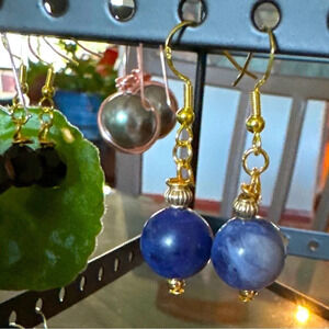 Alquimia Blue and Gold Earrings